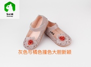 朵拉猫2023韩版夏季女童，凉鞋小公主鞋包头软底花朵真皮儿童鞋