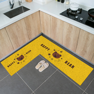 厨房地垫可爱卡通防水防滑防油耐脏家用长条脚垫pvc丝圈垫子地毯