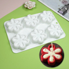 6连六瓣花慕斯模小花朵花瓣，巧克力硅胶烘焙模具，法式花形蛋糕装饰