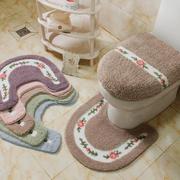 田园U型马桶垫盖厕所卫生间吸水地垫门垫防水防滑脚垫洗手间地毯