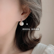 红色石榴石s925纯银耳环，高级感耳钉珍珠，耳饰女士气质2023