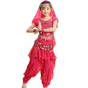 高档短袖旋转裤儿童，印度舞蹈服装演出服女童肚皮舞，新疆舞表演