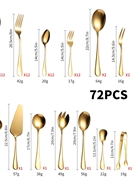 不锈钢筷子便携套装72/84件套叉勺子用具礼盒餐具套装中式