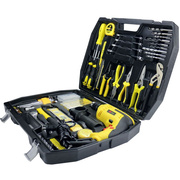 。波斯 多功能工具箱套装维修电工组套家用手动119件工具带电钻