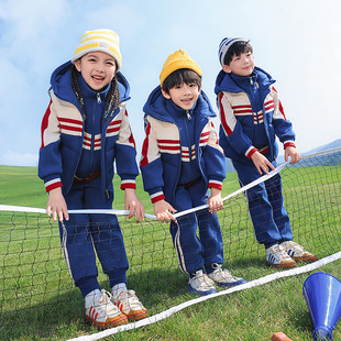 小学生班服春秋款儿童校服三件套加厚幼儿园园服秋冬季运动会套装