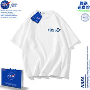 NASA联名短袖男士2024夏季潮流纯棉宽松t恤男女款上衣