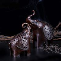 复古纯铜香炉铜大象香薰摆件，仿古招财象大小象，檀香炉插香炉线香炉