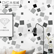 北欧风格壁纸ins电视背景，黑白格子几何，卧室客厅现代简约网红墙纸