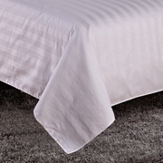 酒店全棉缎条床单纯n棉加厚白色旅馆医院学生被单单件宾馆专用床