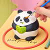 石膏涂色小熊猫娃娃儿童手工diy涂鸦画石豪彩绘网红玩具上色