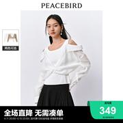 peacebird太平鸟太平鸟，2024年夏季气质，雪纺衫假两件衬衫女