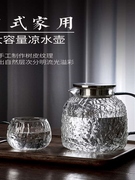 耐热玻璃冷水壶树纹家用凉水壶杯大容量客厅，玻璃壶泡茶壶水杯套装