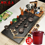辉跃茶具 紫砂功夫茶具套装整套乌金石茶盘茶台泡茶海家用全自动