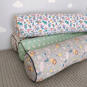 儿童圆柱床围卡通动物格子纯棉长条，睡觉夹腿抱枕可拆洗沙发腰靠枕