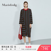 Marisfrolg玛丝菲尔女装中长款复古长袖连衣裙A1KT32626