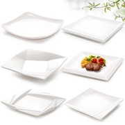 a5密胺盘子正方形塑料碟子，餐厅商用四方，翘角盘仿瓷餐具快餐炒菜盘