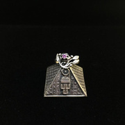 1980s欧洲手工天然紫水晶，花卉925纯银标复古个性百搭戒指女款12码