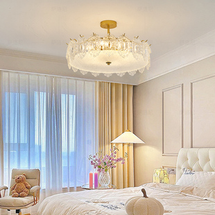 萨洛尼法式复古水晶，卧室吊灯北欧简约客厅，灯餐厅吸顶灯房间灯具