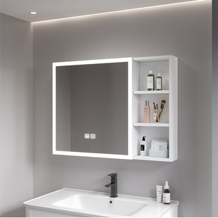 太空铝浴室柜加厚镜柜单独洗手间，卫生间浴室镜子，置物架化妆智能镜