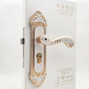 白琥珀(白琥珀)通用型欧式木，门锁压把锁，卧室室内门锁带钥匙孔距180插芯