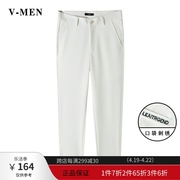 VMEN威曼白色休闲九分裤潮流青年男裤韩版时尚9分裤V022J600