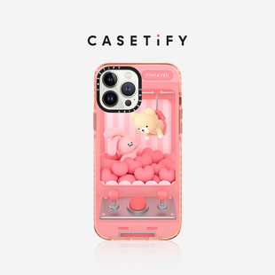 CASETiFY PINK&VEN 爱心抓娃娃机适用于iPhone14/13/12/Plus/Pro/Max防摔手机壳