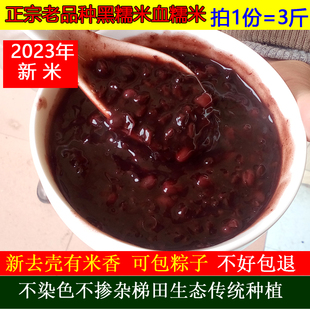 2023新米3斤血糯米新米贵州特产黑糯米粽子米紫米饭团杂粮非黑米