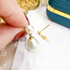 diy珍珠配件s925纯银耳钉，空托双珠款，银饰耳环托女配5-10mm圆珠