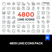 4800款精致单线图标logo图标符号标识icons素材集合 AI矢量格式