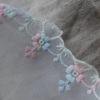大约7cm宽 1米价格 VINTAGE粉笔感粉色和蓝色花朵装饰花边