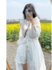 名媛缪斯法式气质设计感白色蕾丝裙中长款镂空显瘦套装连衣裙