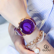 香港手表女款潮流，时尚石英表简约气质，大表盘皮带手表