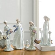 高档陶瓷娃娃陶瓷器欧式时尚家居，摆件西洋美女花，仙子多款电视柜软