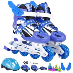 滑冰鞋男女童可调节直排轮滑鞋儿童，专业溜冰鞋初学者3岁小孩6岁夏