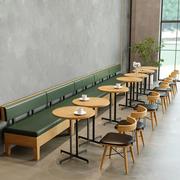 复古咖啡厅西餐厅茶餐厅奶茶店卡座，沙发桌椅组合甜品店饭店餐桌椅