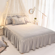 牛奶绒纯色床裙床笠单件，加厚保暖冬，公主风床罩珊瑚绒床单床上用品