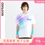 conlood2024年夏季海洋风圆领短袖，t恤衫男女同，款多彩时尚百搭