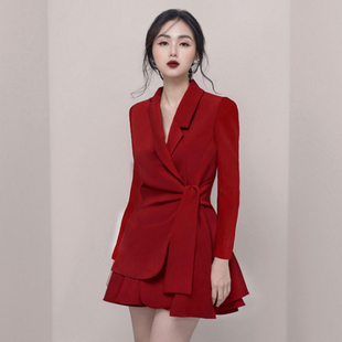 小香风套装2021秋冬装，韩版气质西装，套装裙ol职业装洋气两件套