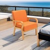 日式单人沙发小户型现代简约北欧咖啡厅桌椅实木布艺沙发椅组合