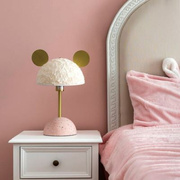 儿童房台灯可爱粉色卧室灯少女装饰卡通公主女孩房间灯羽毛床头灯