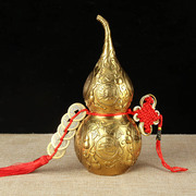 铜葫芦摆件铜五帝钱一体(钱，一体)铜葫芦挂件，号家居客厅工艺品植物葫芦
