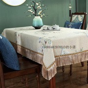 新中式长方形布艺餐桌布茶几布古典餐台布五斗柜盖巾餐椅垫