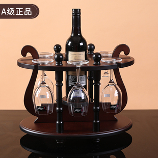 欧式红酒架摆件红酒，杯架倒挂酒瓶实木创意葡萄，酒架展示架客厅装饰