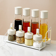 调料罐调料盒组合套装，家用厨房盐调味罐，收纳盒玻璃盐罐调味瓶罐