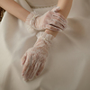 新娘礼服婚纱手套蕾丝，短款婚礼韩式简约优雅珍珠精致法式短薄纱