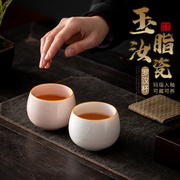 汝窑茶杯 陶瓷功夫茶具品茗杯茶盏大号主人杯个人单杯开片可养KL