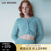 LILY BROWN秋冬款 甜美细闪圆领针织开衫短上衣LWND234315