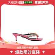 香港直邮潮奢 Versace 范思哲 女士T字带水晶高跟凉鞋