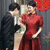 红色订婚礼服2024新娘敬酒服气质日常可穿结婚便装夏季女