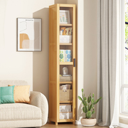 书架落地置物架小型简易带门柜子可防尘收纳一体靠墙客厅家用书柜